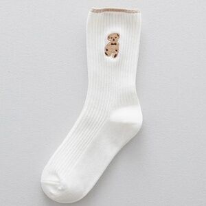 Brown Bear Embroidery Cotton Crew